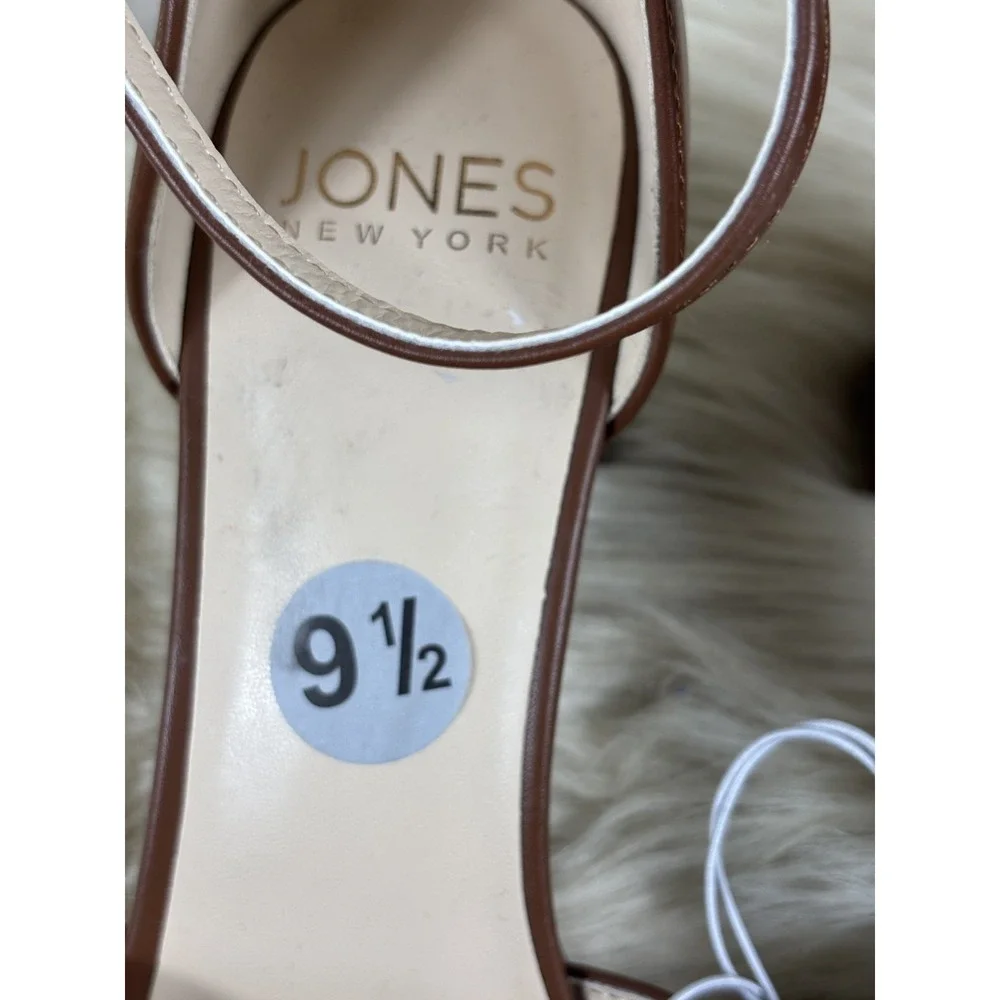 Jones New York Ecca Pumps Womens 9.5 Brown Block Heel Office Career Classic NWOT